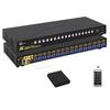 CKLau 16 Port Rack Mount USB 3.0 KVM Switch HDMI 4K60Hz with Audio, Cables, and 2 pcs USB 3.0 Hub for 16 Computers Sharing Single Monitor Supports Hotkey Switching view 1