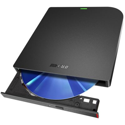 Buffalo USB 3.2 (Gen1) / 3.0 Blu-ray Drive, Writing, Playback, Editing Software, Bus Power (with Power Supply Cable) External Thin Portable BD Domestic Manufacturer Windows / Mac BRXL-PUS6U3-BK/N
