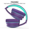 RORSOU B10 Bluetooth Headphones Over Ear, 2 EQ Music Modes(Normal/Bass) and 50H Playtime Wireless Headphones with Mic, Lightweight Folding HiFi Stereo Headset for iPad/Travel/Tablet/PC/Home (Purple) view 2