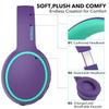 RORSOU B10 Bluetooth Headphones Over Ear, 2 EQ Music Modes(Normal/Bass) and 50H Playtime Wireless Headphones with Mic, Lightweight Folding HiFi Stereo Headset for iPad/Travel/Tablet/PC/Home (Purple) view 3