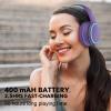 RORSOU B10 Bluetooth Headphones Over Ear, 2 EQ Music Modes(Normal/Bass) and 50H Playtime Wireless Headphones with Mic, Lightweight Folding HiFi Stereo Headset for iPad/Travel/Tablet/PC/Home (Purple) view 4