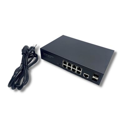 8-Port Managed Network Switch - Layer 2 PoE+ Managed Switch (IEEE 802.3at) - Shelf Mount 150W Gigabit 1 Gig Power Over Ethernet for Intelligent Buildings - Smart Support, IGMP, VLAN, QoS, DHCP