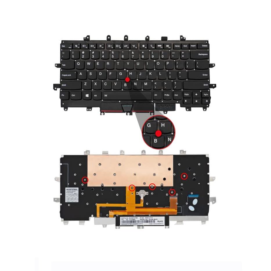 ADIUMA Keyboard Compatible with Lenov-o Thinkpad X1 Carbon 2016 4TH US Black Backlight
