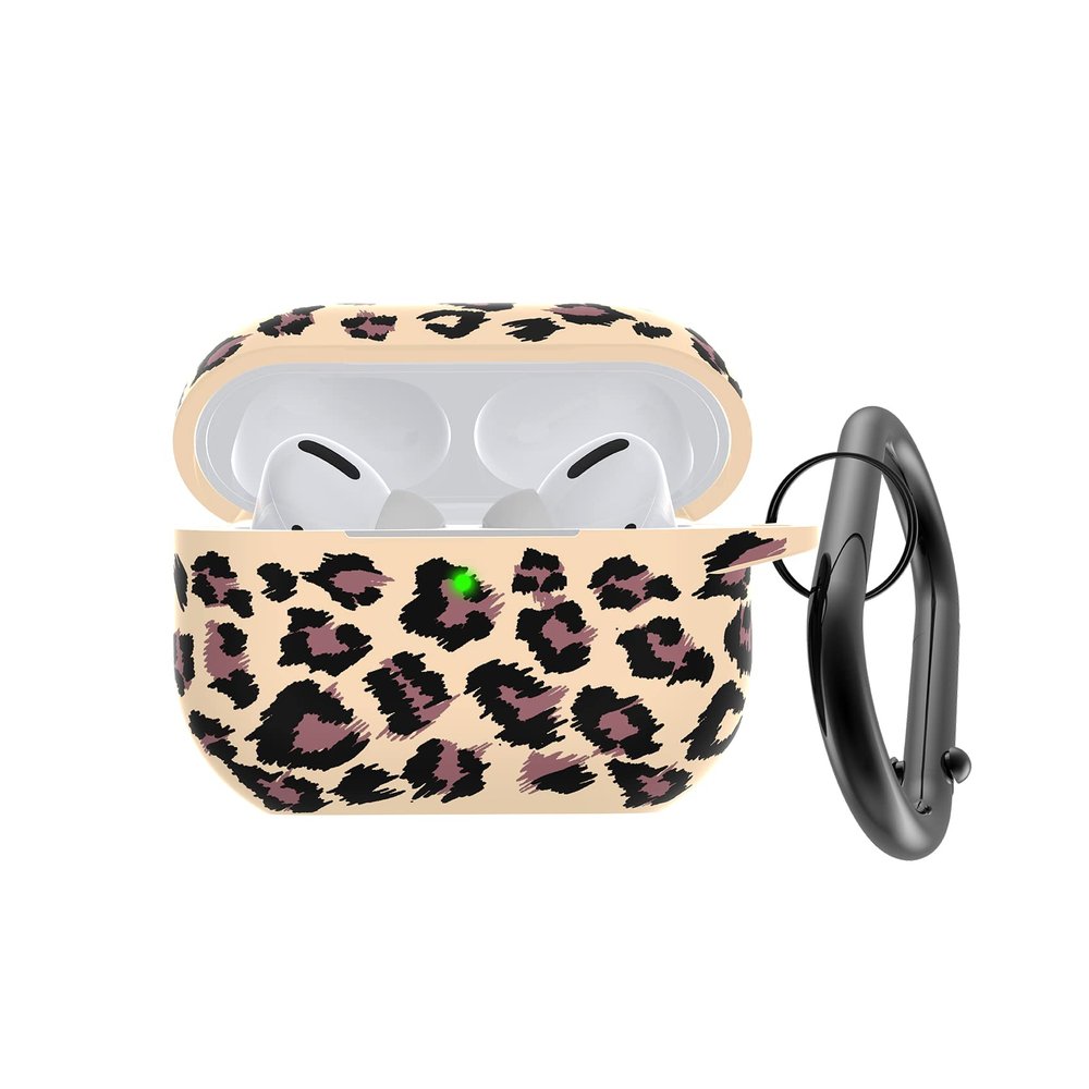 AGAOSH for Airpods Pro 2nd Generation Case Cover with Keychain,Cute Khaki Leopard Print Soft Silicone Skin Protective Accessories for New Apple Airpods Pro 2 Charging Case[Front LED Visible]