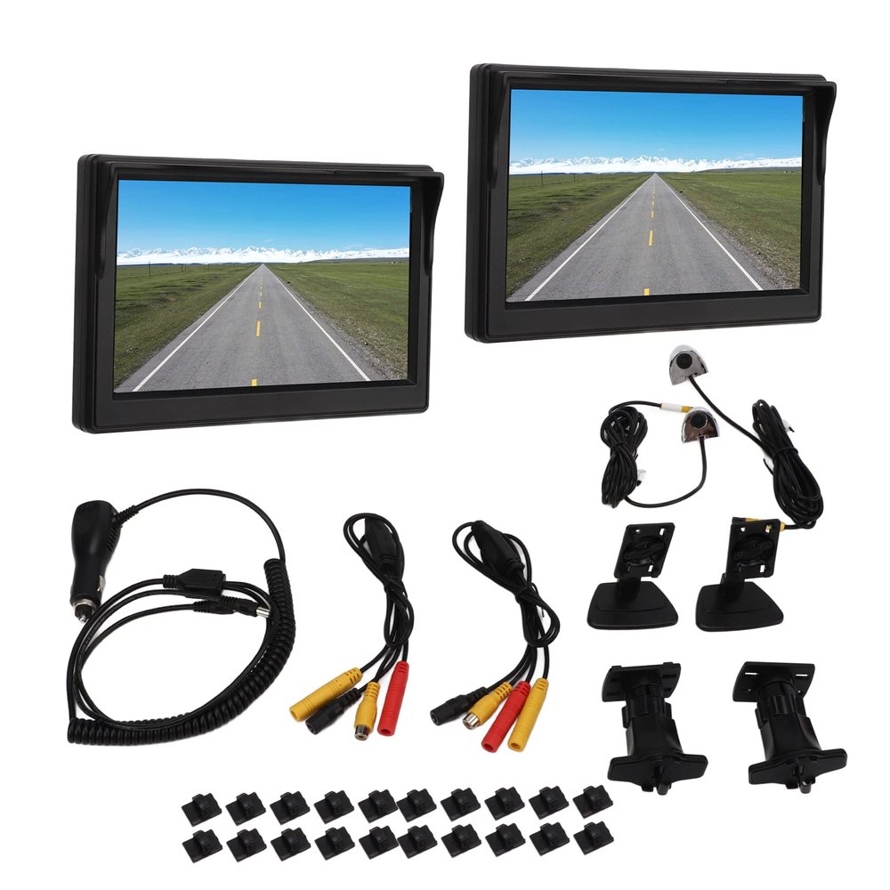 5 in TFT LCD Backup Camera System Kit,DC12V24V Horizontal 87 Vertical 62 IP67 Waterproof Side View Monitor for Car Bus Truck