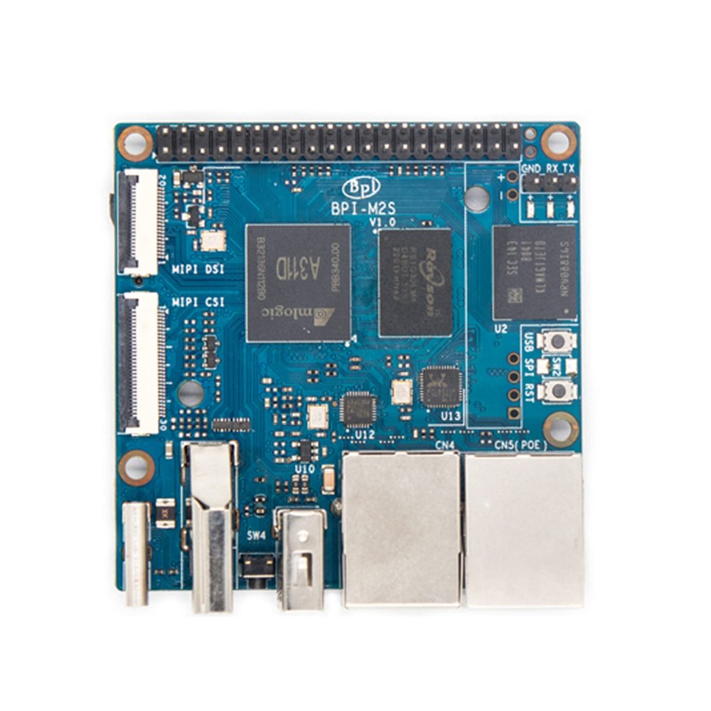 Banana Pi BPI-M2S SoC Amlogic A311D and S922X Hexa-core 4GB LPDDR4 RAM 16GB eMMC Video HDMI 2.1 4Kp60 OS Ubuntu Debian Android (Amlogic S922X, No Mental Case)