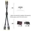 Arklove 2ft Shielded RCA Plug Splitter Stereo Audio Video Cable 2 Male to 4 Female Dual Speaker Y Adapter Connector Extension Cord 24k Gold Plated 1 Input 2 Output view 2