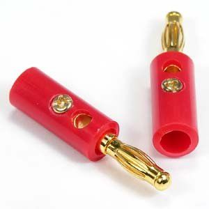 Cable Central LLC (50 Pack) Banana Plug Gold Plated Plastic Red