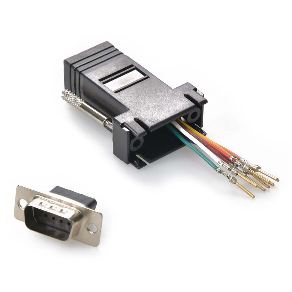 Cable Central LLC (50 Pack DB9 Female to RJ45 Modular Adapter, Black