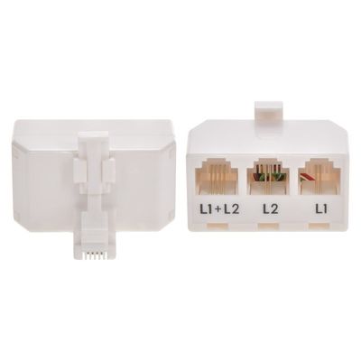 Cable Central LLC (20 Pack) RJ11 6P4C Line Splitter, Line1/Line2/Line1+Line2