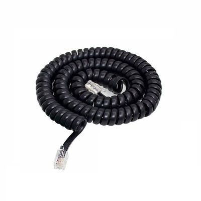 Cable Central LLC (20 Pack 25Ft Coiled Handset Cord, RJ22 (4P4C) Black - 25 Feet