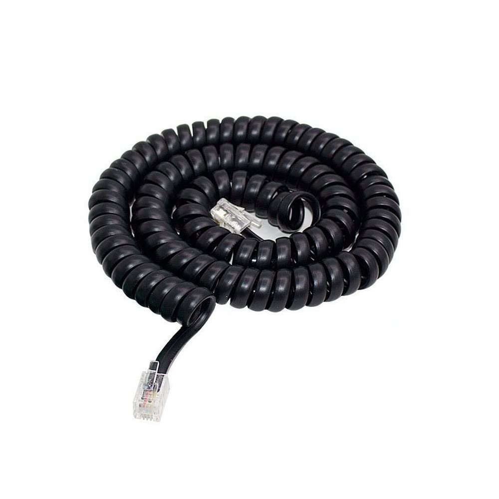Cable Central LLC (20 Pack 25Ft Coiled Handset Cord, RJ22 (4P4C) Black - 25 Feet