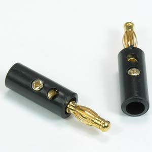 Cable Central LLC (20 Pack) Banana Plug Gold Plated Plastic Black