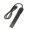 Cable Central LLC (50 Pack) 3Ft 6-Outlet Surge Protector14AWG/3, 15A, 90J Black - 3 Feet view 1