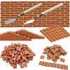 Woohome 250 PCS Miniature Bricks Gray Mini Wall Brick for Landscaping, Model Brick Wall Small Bricks with Scraper for Crafts Realistic Fake Bricks, 1:16 Scale view 1