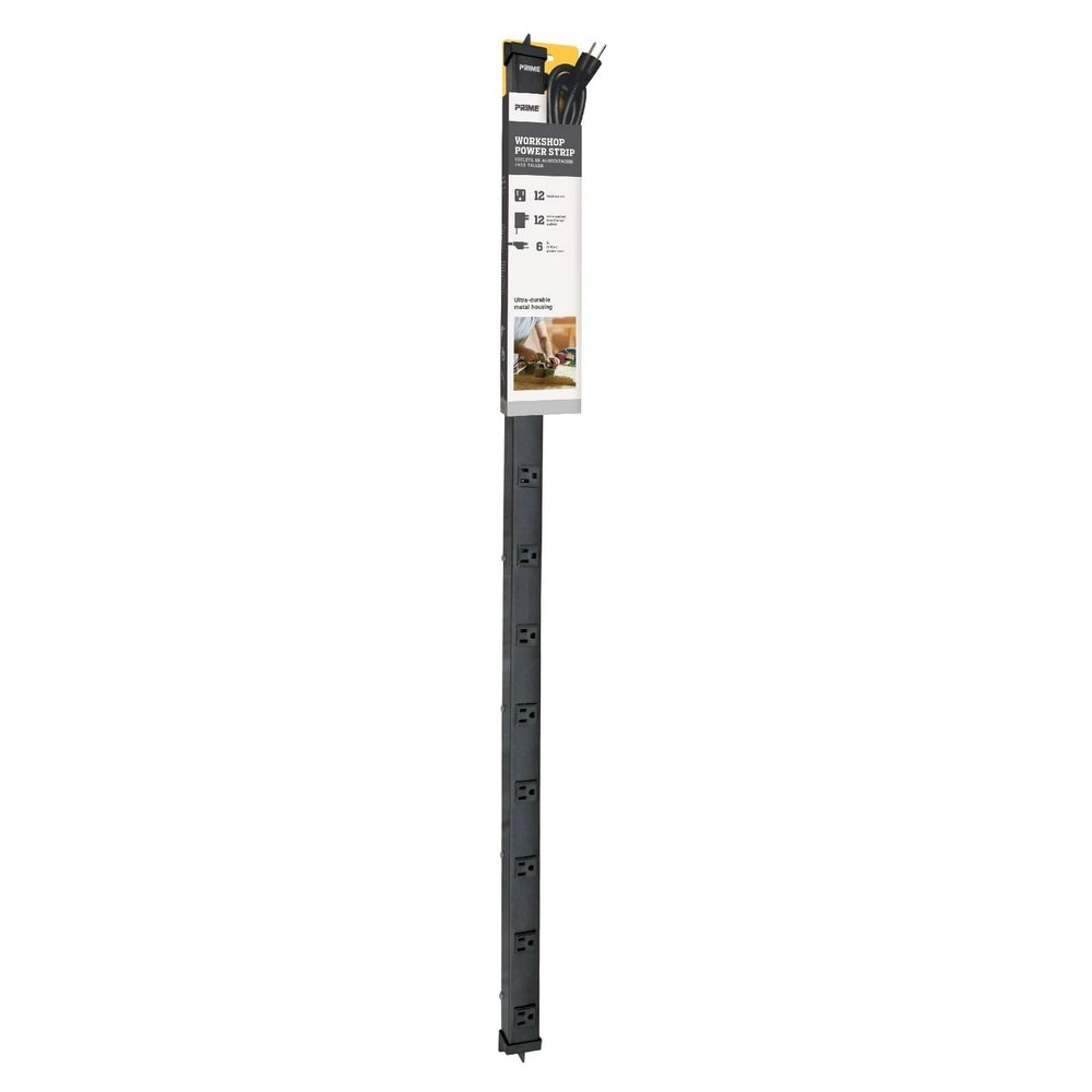 Cable Central LLC (10 Pack) 4Ft 12-Outlet Metal Power Strip with 6Ft Cord - 6 Feet