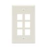 Cable Central LLC (20 Pack) 6Port Keystone Wallplate White Smooth Face view 1