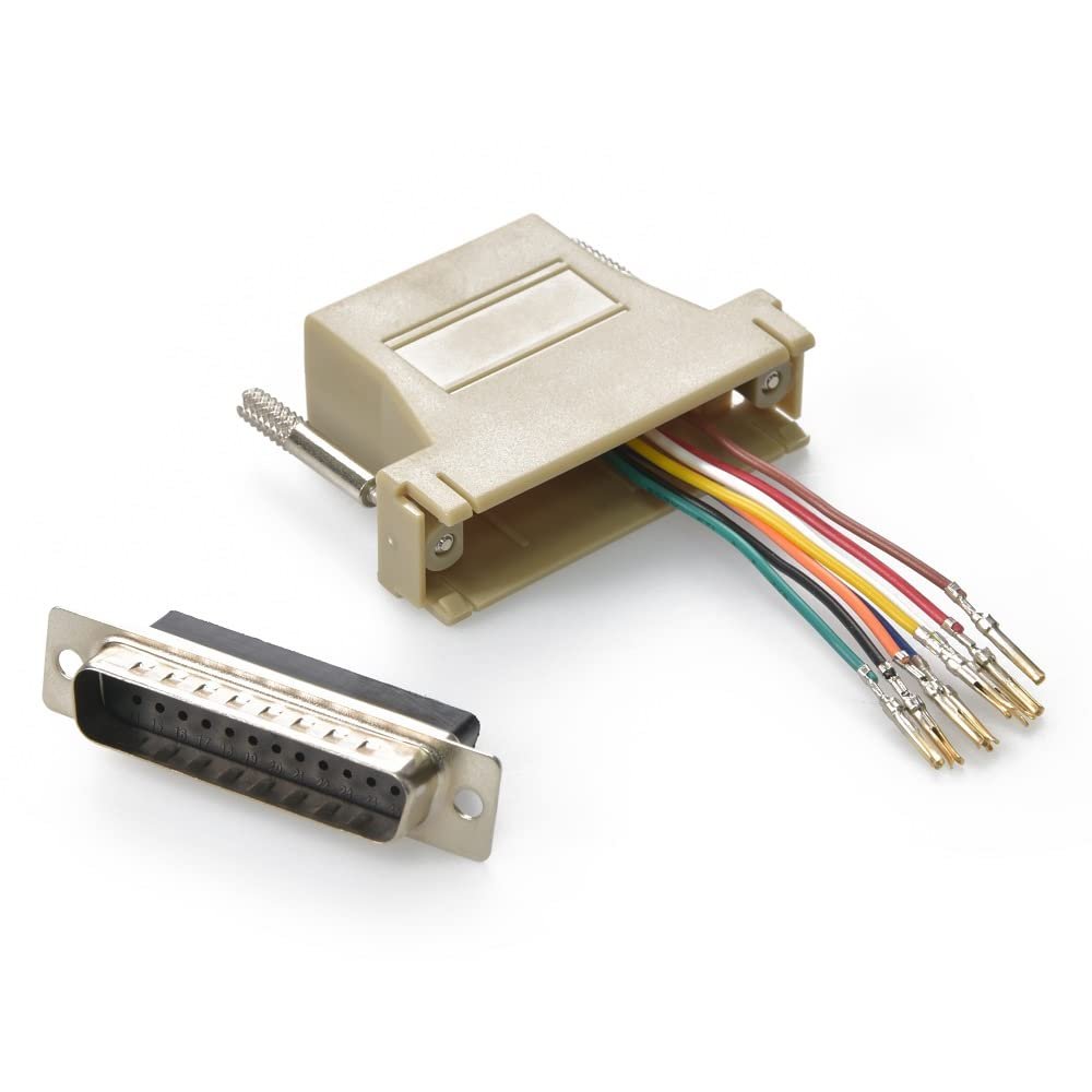 Cable Central LLC (100 Pack DB25 Female to RJ45 Modular Adapter Ivory
