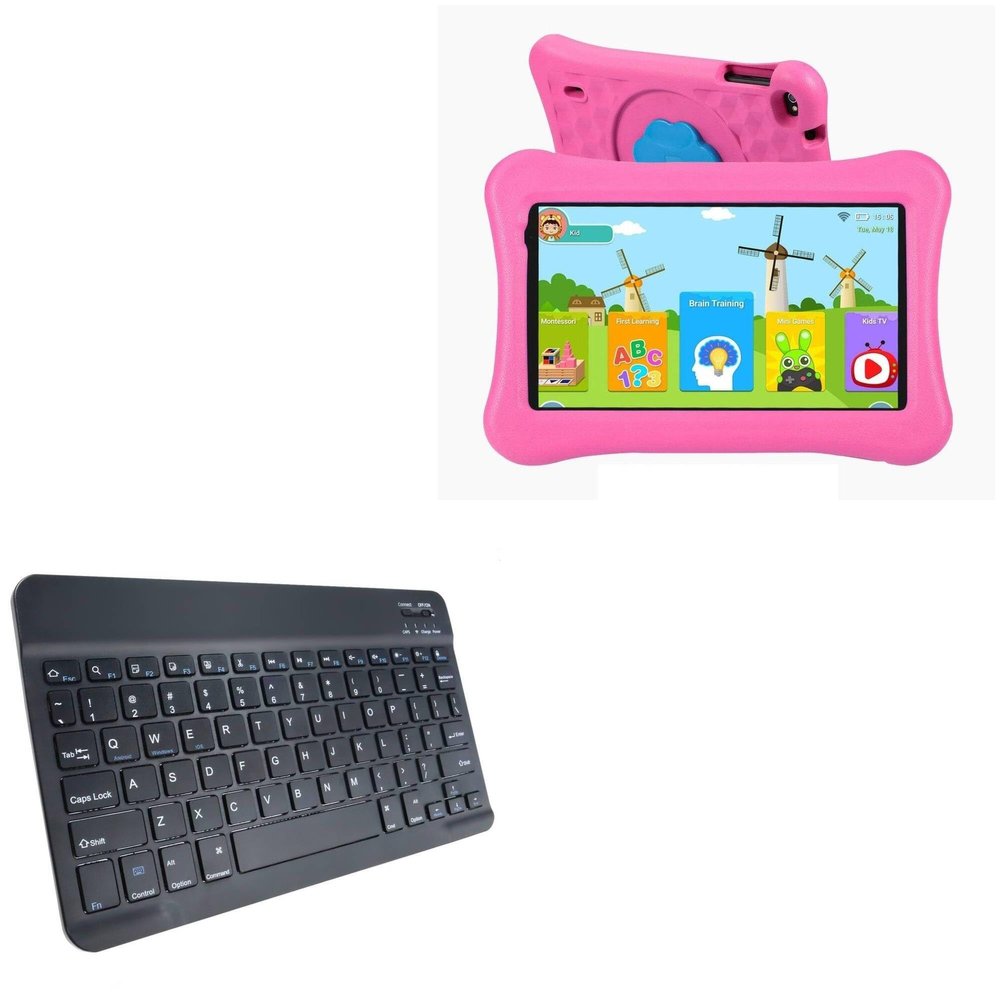 BoxWave Keyboard Compatible with AWOW Tablet PC 1001 (10.1 in) - SlimKeys Bluetooth Keyboard, Portable Thin with Chiclet-Style Keys - Jet Black