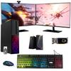 TechMagnet Gaming Desktop PC, Intel i5 6th Gen, Galaxy, 16GB RAM, 240GB SSD, MTG New Dual 27 Inch 75hz Gaming Monitor, AMD RX 550, RGB Keyboard Mouse, Speaker, Webcam, Windows 11 (Renewed) view 1