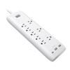 Clear Power 8-Outlet 2160J Home & Office Surge Protector Power Strip w/2-Port USB-A & 1-Port USB-C 20W PD Rapid Chargers, 5ft Power Cord, White, CP30002 view 1