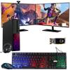 TechMagnet Gaming Desktop PC, Intel i5 6th Gen, Galaxy, 16GB RAM, 240GB SSD, MTG New Dual 27 Inch 75hz Gaming Monitor, RX 550, RGB Keyboard Mouse, Headphone, Webcam, Windows 11 (Renewed) view 1