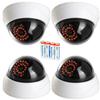 MaximalPower Imitation CCTV Security Dummy Dome Camera with Red LED Light for Home, Shop, Business, etc. (4 Pack & 4PC AA Battery) view 1