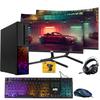 TechMagnet Gaming Desktop PC, Intel i5 6th Gen, Galaxy, 16GB RAM, 480GB SSD, MTG New Dual 24 Inch Curved Monitor, RX 550, RGB Keyboard Mouse, Headphone, Webcam, Windows 11 (Renewed) view 1