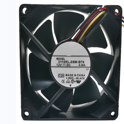 3110KL-05W-B79 12V 0.38A 80X80X25MM 3-Wire Cooling Fan