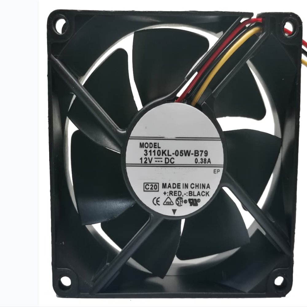 3110KL-05W-B79 12V 0.38A 80X80X25MM 3-Wire Cooling Fan