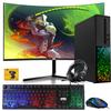 TechMagnet Gaming Desktop PC, Intel i5 6th, Galaxy, 16GB RAM, 240GB SSD | 128GB SSD, MTG New Dual 24 Inch Curved Monitor, RGB Keyboard Mouse, GT 1030, Headphone, Webcam, Windows 11 (Renewed) view 1