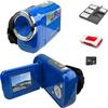 eDealz 16MP Megapixel Compact Digital Camcorder with HD Video and Photos - 16x Zoom, 2.4" Screen, 32GB Card, Memory Case, Reader and USB Cable (Blue Kit) view 1