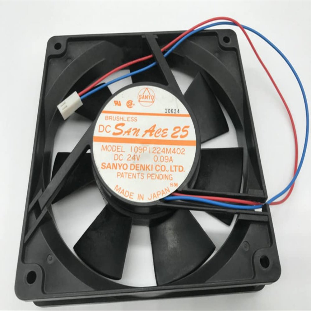 109P1224M402 Fan, for San Ace25 24V 0.09A 120X120X25MM 2-Wire Cooling Fan