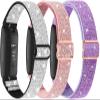 3 Pack Elastic Nylon Bands Compatible with Fitbit Inspire 3 / Inspire 2 / Inspire HR/Inspire, Soft Breathable Replacement Adjustable Stretchy Nylon Loop Wristband Sport Strap for Woman Man-Color 302 view 1