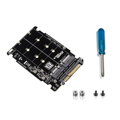 pizarra M.2 SSD to U.2 Adapter 2in1 M.2 NVMe and -Bus NGFF SSD to PCI-E U.2 SFF-8639 Adapter PCIe M2 Converter,Without