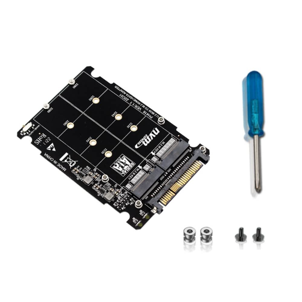 pizarra M.2 SSD to U.2 Adapter 2in1 M.2 NVMe and -Bus NGFF SSD to PCI-E U.2 SFF-8639 Adapter PCIe M2 Converter,Without