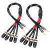 Arklove 25ft 2packs 13awg Speaker Cable Premium Heavy Duty Braided Wire Dual Banana 2 Plug to 4 Banana Female Plugs Frequency Division 2 Banana Plugs - 4 Banana Plugs 1pair view 1