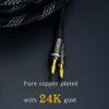 Arklove 25ft 2packs 13awg Speaker Cable Premium Heavy Duty Braided Wire Dual Banana 2 Plug to 4 Banana Female Plugs Frequency Division 2 Banana Plugs - 4 Banana Plugs 1pair view 4