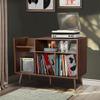 QHITTY Record Player Stand, Mid-Century Modern Vinyl Record Storage Cabinet Table with Wood Legs, Turntable Stand Record Holder Holds Up to 300 Albums for Living Room, Bedroom view 4