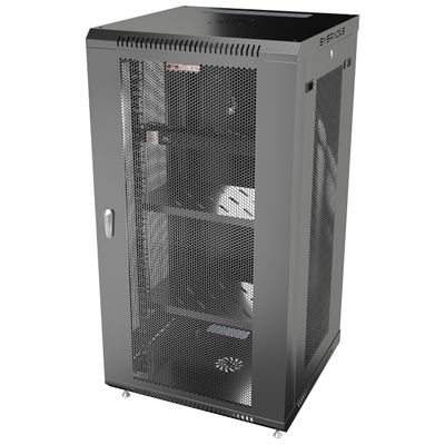 Sysracks - Server Rack - Wall Cabinet - 27U Wall Mount Rack on Casters Enclosure with Fans - Audio Rack - Network Rack - 24 Inch Depth AV Cabinet - Wheels - PDU - Shelf - Locking Cabinet - Black
