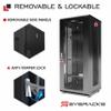 Sysracks - Server Rack - Wall Cabinet - 27U Wall Mount Rack on Casters Enclosure with Fans - Audio Rack - Network Rack - 24 Inch Depth AV Cabinet - Wheels - PDU - Shelf - Locking Cabinet - Black view 2