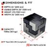 Sysracks - Server Rack - Wall Cabinet - 27U Wall Mount Rack on Casters Enclosure with Fans - Audio Rack - Network Rack - 24 Inch Depth AV Cabinet - Wheels - PDU - Shelf - Locking Cabinet - Black view 3