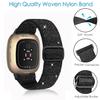 4 Pack Elastic Nylon Bands Compatible with Fitbit Versa 4/Versa 3/Sense 2/Sense, Soft Breathable Replacement Adjustable Stretchy Nylon Loop Wristband Sport Strap for Woman Man-Color 403 view 2