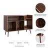 affeivul Mid-Century Modern Record Player Stand, Vinyl Record Storage Table with Wood Legs, Turntable Stand, Record Holder Holds Up to 300 Albums, for Living Room, Bedroom view 2