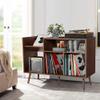 affeivul Mid-Century Modern Record Player Stand, Vinyl Record Storage Table with Wood Legs, Turntable Stand, Record Holder Holds Up to 300 Albums, for Living Room, Bedroom view 4