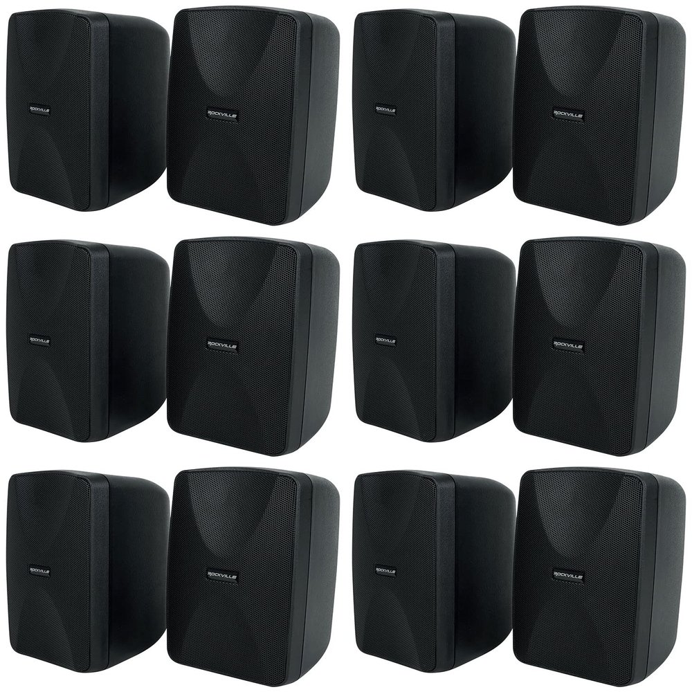 Rockville 12 WET-40B 4" 70V Commercial Indoor/Outdoor Wall Speakers Black Swivel