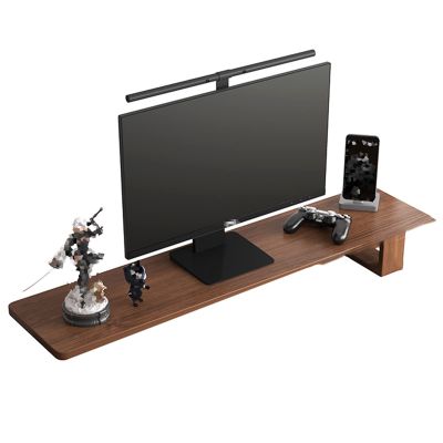 WIGING Wood Monitor Stand Riser, Ergonomic Desktop Riser, Padded Desktop Shelf for Laptop, Notebook, Computer, Flat Screen (Color : Brown, Size : 40x20x12cm)