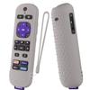 AKSHFETH Silicone Cover for 5.71 Inch Roku Ultra 2022 Remote/Roku Voice Remote Pro/RC-MC1 Shockproof Durable Protective Remote Case with Lanyard (Gray) view 1
