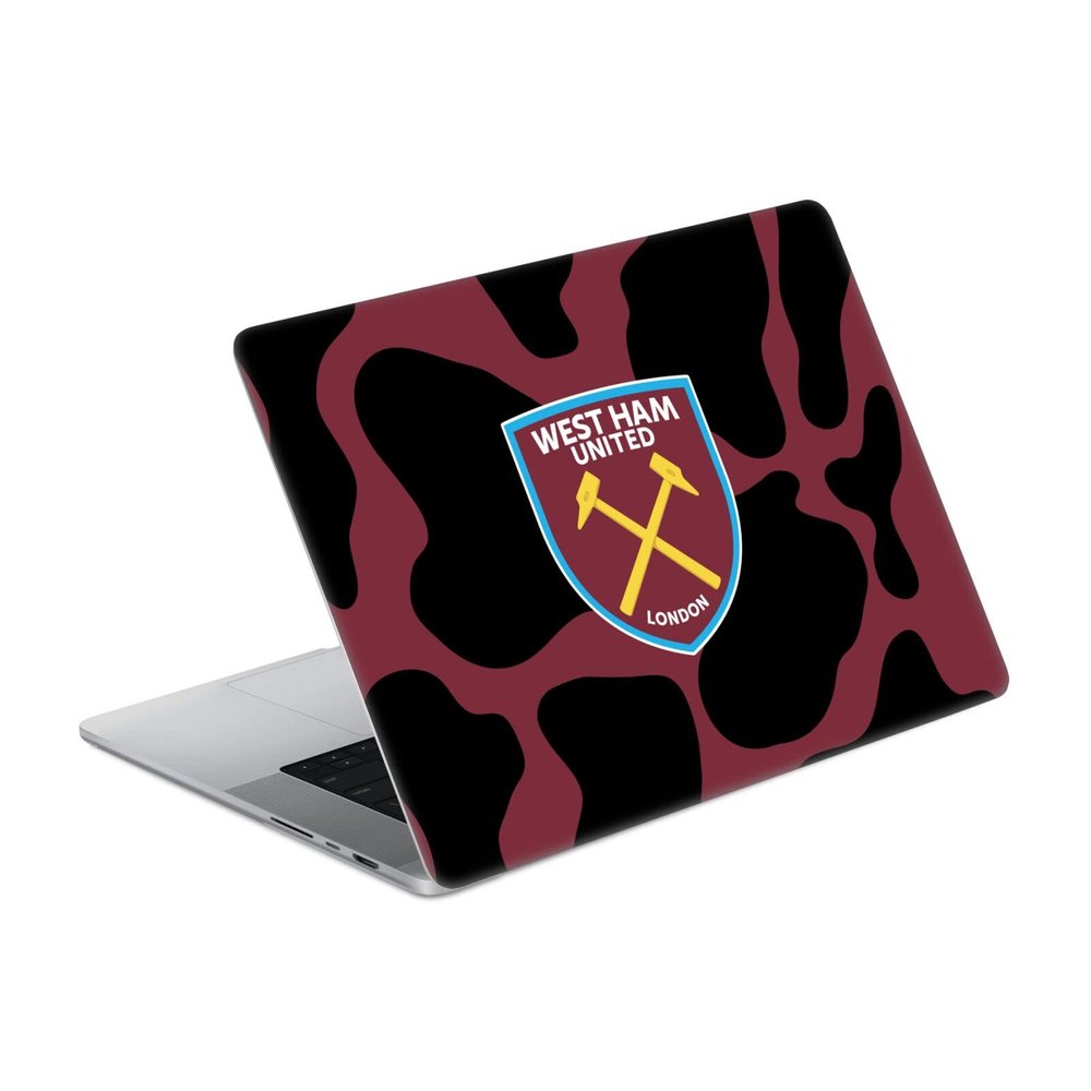 Head Case Designs Officially Licensed West Ham United FC Cow Print Art Vinyl Sticker Skin Decal Cover Compatible with MacBook Pro 14" A2442
