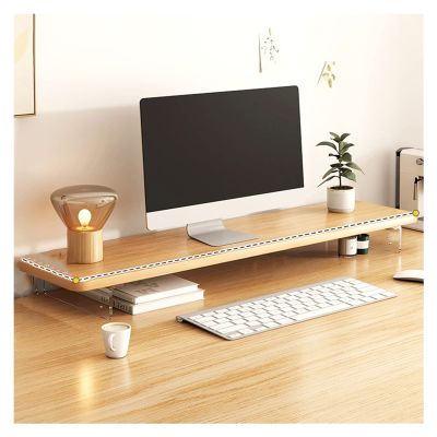 WIGING Acrylic Monitor Stand, Raise The Table Top Shelf for Computer, Desktop Home Screen Stand, Computer Monitor Heightening Frame (Color : Log, Size : 60x20x8.6cm)